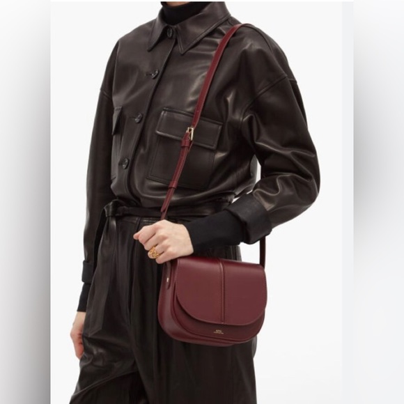 A.P.C. Handbags - A.P.C. Smooth Leather Burgundy Betty Bag Made in Spain